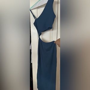 A summer dark blue summer dress.